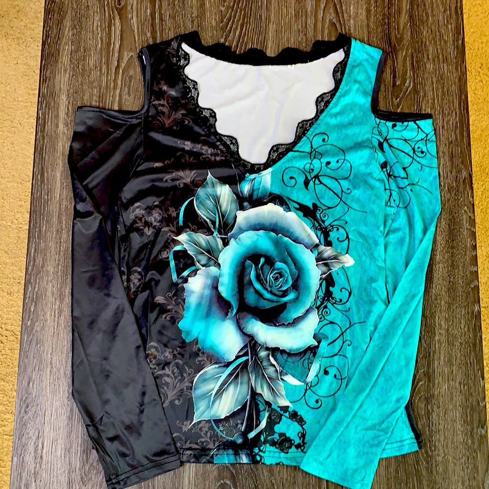 Rose print blouse